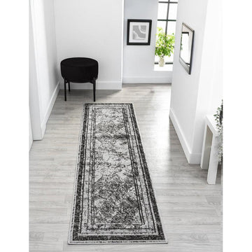 Obsidian Frame OBS36 Light Grey/Black/Mid Grey/Silver/Off White Runner-Desire Rugs-Rug Love - The Most Loved Rug Store